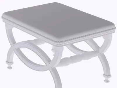 Living room stool style 2 vintage  3D print model