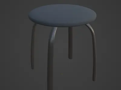 Steel Stool F 02 3D model