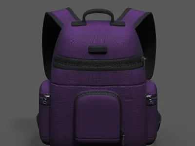 Backpack bag baggage Color 3d low poly Low-poly 3D model 3D model