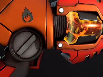 Sci-Fi Gun - Fire 3D model