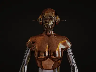 Female Robot 3D model get
