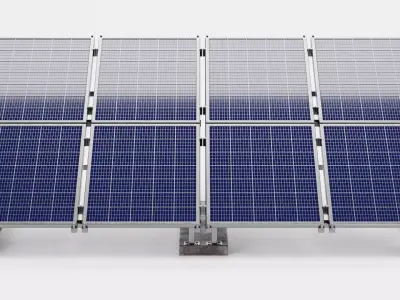 Solar Panel Set V4 - Double Polycrystalline Photovoltaic Array 3D model