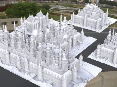 Fantasy Castle Persian collection kit bash 3D model
