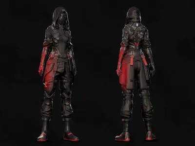 Stellar Rogue - Sci-Fi Characters - Game Ready Low-poly 3D model
