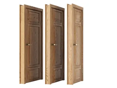 Wooden Door Set V8  3D model
