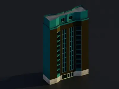 Pack Cartoon Buildings Low-poly 3D model