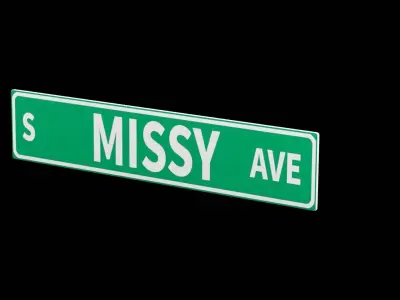 Street Sign Street Name Low-poly 3D model