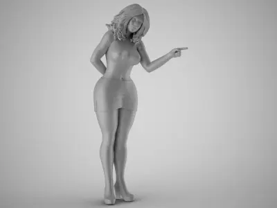 Woman Show the Door 3D print model