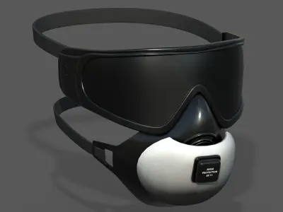 Gas mask helmet 3d model protection safety futuristic  Low-poly 3D model