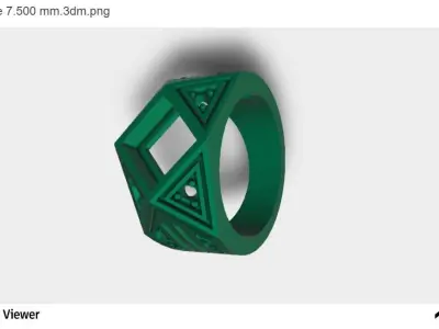 Men Ring With Princess Cut Center Stone 3D print model