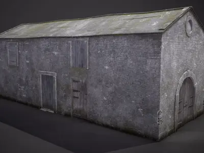 Stone Barn 4k Tex Game Ready Low-poly 3D model