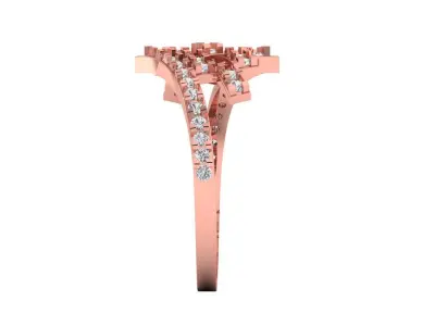 Solitaire Wedding Engagement Women Rings By Pass Ring 3D print model