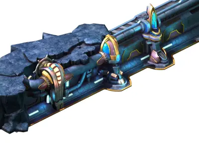 Mountain drainage pipe - wall 01 3D model