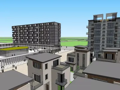 highrise building cluster sketchup model 3D model