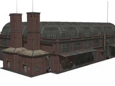 old industrial building Low-poly 3D model