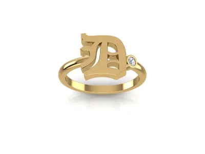 - Old English font ring D 3D print model