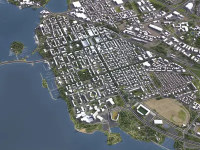 Vaasa - 3D City Model Low-poly 3D model