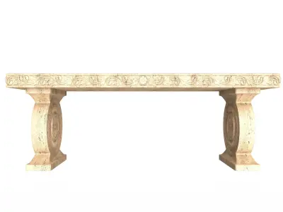 Stone Bench 01 Low-poly 3D model