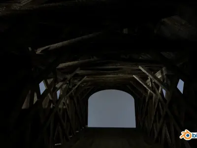 Modular Covered Bridge 3 Low-poly 3D model