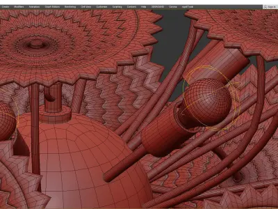Sputnik Glass Perforated Lens Low-poly 3D model