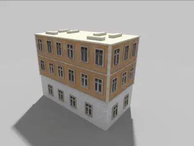 low poly old city building Low-poly 3D model