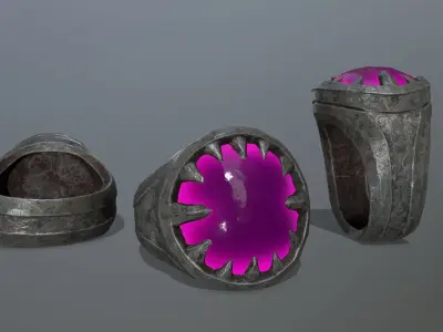 Skull Ring Low-poly 3D model