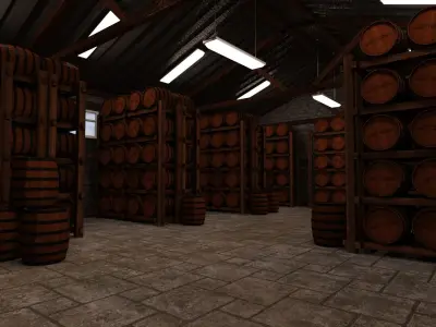 Whiskey Rickhouse 3D model