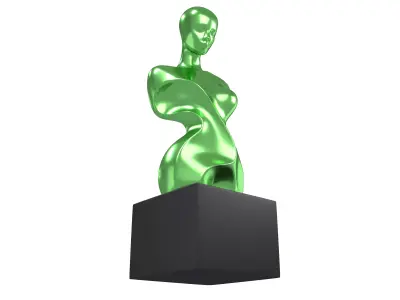 Abstract Woman Half Body Shape Sculpture v2 006 Low-poly 3D model