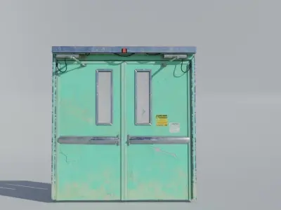 Hosptial Door HPL - with 4k  PBR textures Game Ready  Low-poly 3D model