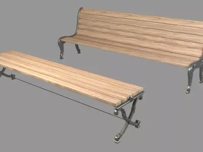 park benches 3D model purchase