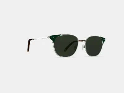 Heyward Sunglasses in Antique Silver with Pine 3D model
