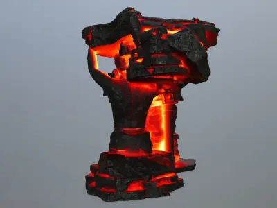lava temple Low-poly 3D model