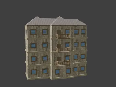 House Model 6 apartment building Low-poly 3D model
