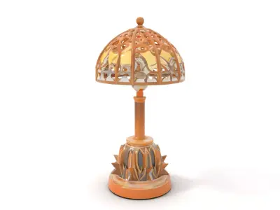 Art Deco Bronze Lamp model pack Low-poly 3D model
