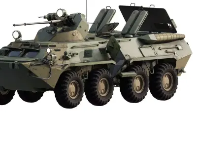 Detailed BTR-80 with interior 3D model