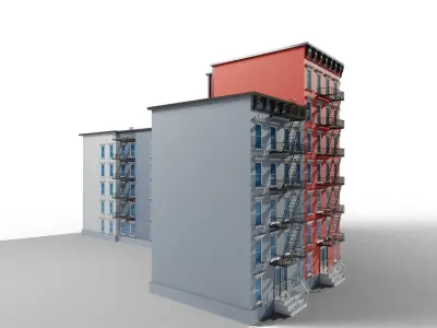 City appartment Low-poly 3D model