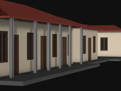 Houses Low-poly 3D model