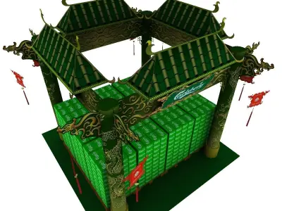 Calsberg Dragon Exhibition Booth Low-poly 3D model