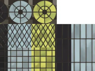 Cast Iron Window Texture Low-poly 3D model