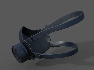 Gas mask helmet 3d model military combat low poly  Low-poly 3D model