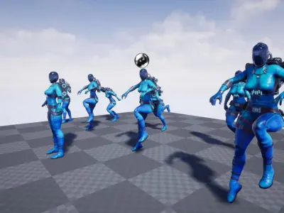 Space Woman Low-poly 3D model
