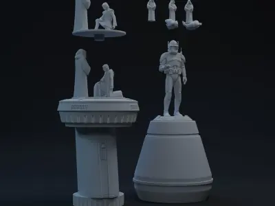 Palpatine Table Holos One-Twelfth Scale Printable Kit 3D print model