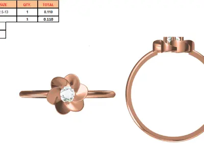 Light Weight Wedding Engagement Women Ring STL JCD Details 3D print model