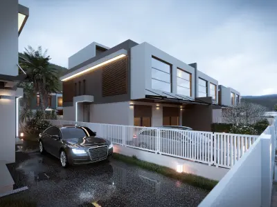 8 block villa project 3D model