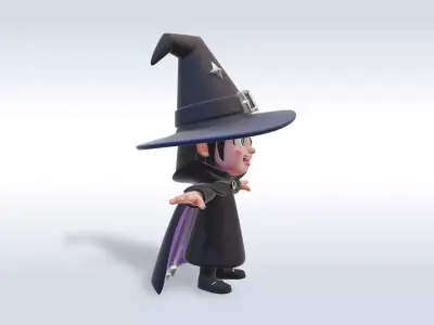 Adorable Witch Character 3D Model 3D model