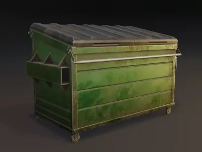 Dumpster Openable Lids Game-Ready Low-poly 3D model