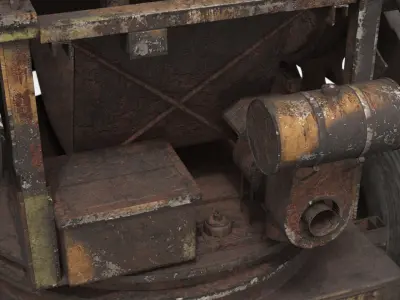  Rusted Abandoned WWII Quad Mounted Anti-Aircraft Gun 