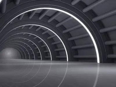 Sci Fi Tunnel 3D model 11