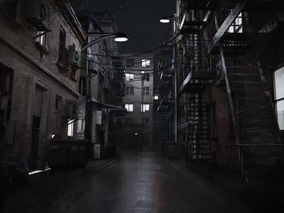 New York Alley Scene 3D model