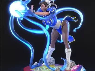 ChunLi Street Fighter Statue Figurine stl printable 3D print model